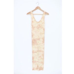 Enza Costa Silk Ribbed Tank Midi Dress in Tie Dye